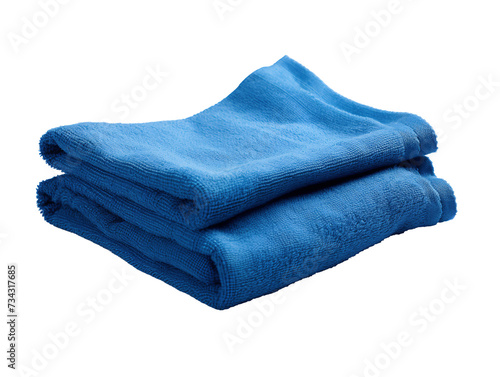 a stack of blue towels