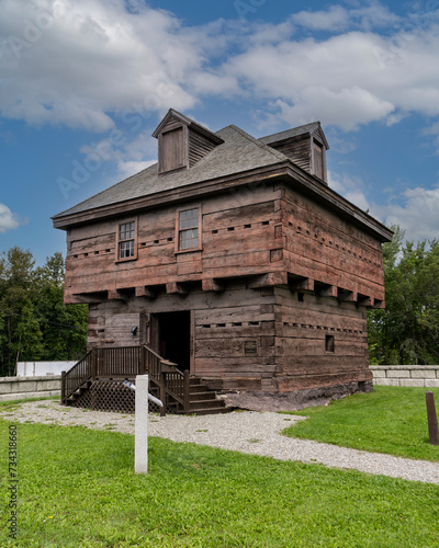 Fort Kent, Maine: Fort Kent Blockhouse. American fortification built during border tensions with neighboring New Brunswick known as the Aroostook War. Maine Acadian Culture area.  photo