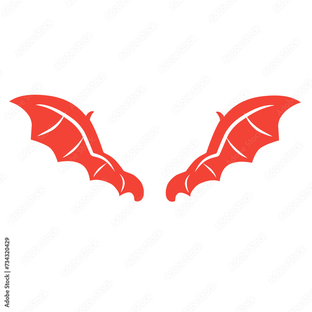 Obraz premium red dragon wing vector