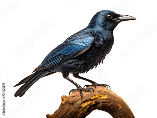 a blue bird standing on a branch