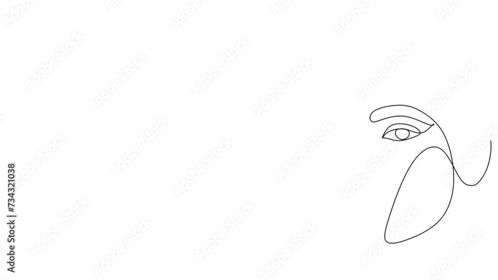 Continuous line beautiful woman line art illustration. 4k stock video of a developing with alpha channel. Continuous line beautiful woman line art illustration. 4k stock video of a developing with alpha channel.