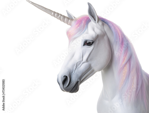 a unicorn statue with a horn © White