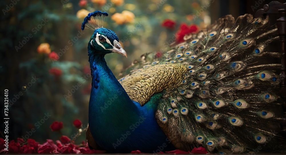 Fototapeta premium peacock with feathers