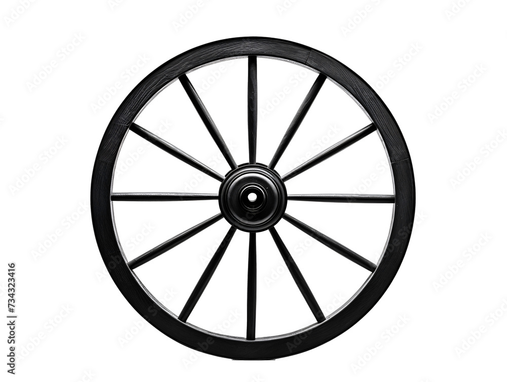 a black wheel with spokes with Green Wheel in the background