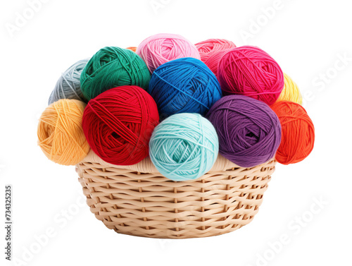 a basket full of yarn