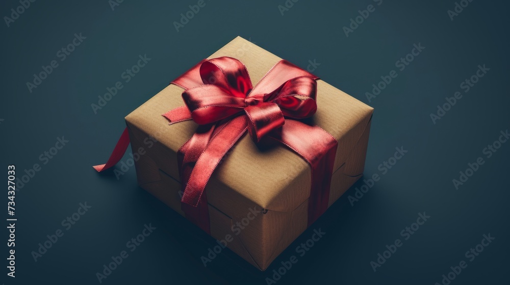 Gift box with ribbon generative ai Gift box with ribbon generative ai