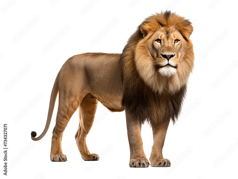 a lion with a mane standing