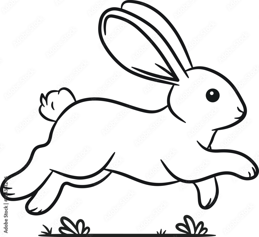 running rabbit coloring book