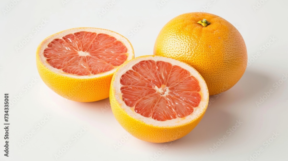 Fototapeta premium Grapefruits in half, generative ai