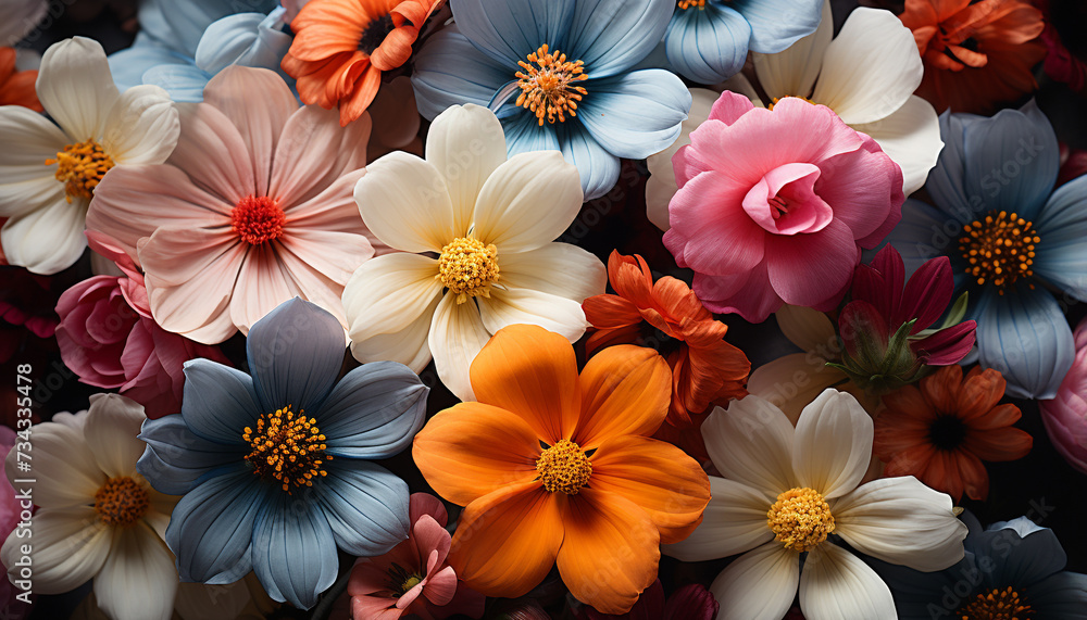 A vibrant bouquet of colorful flowers in a meadow generated by AI A vibrant bouquet of colorful flowers in a meadow generated by AI
