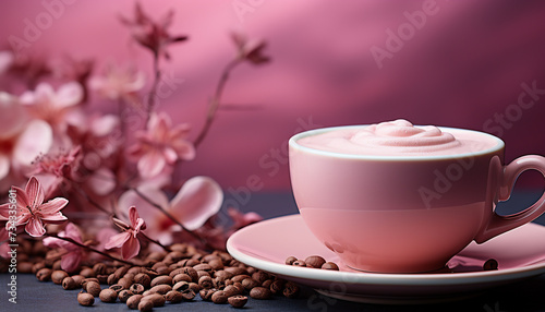 Aromatherapy coffee shop hot, frothy, scented, relaxation, love, romance generated by AI