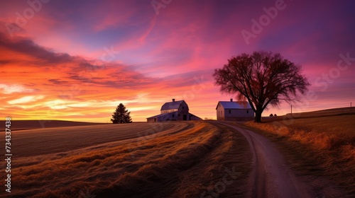 nature sunset on farm