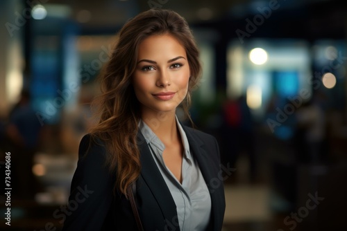 Business woman. Corporate office work. Generate Ai