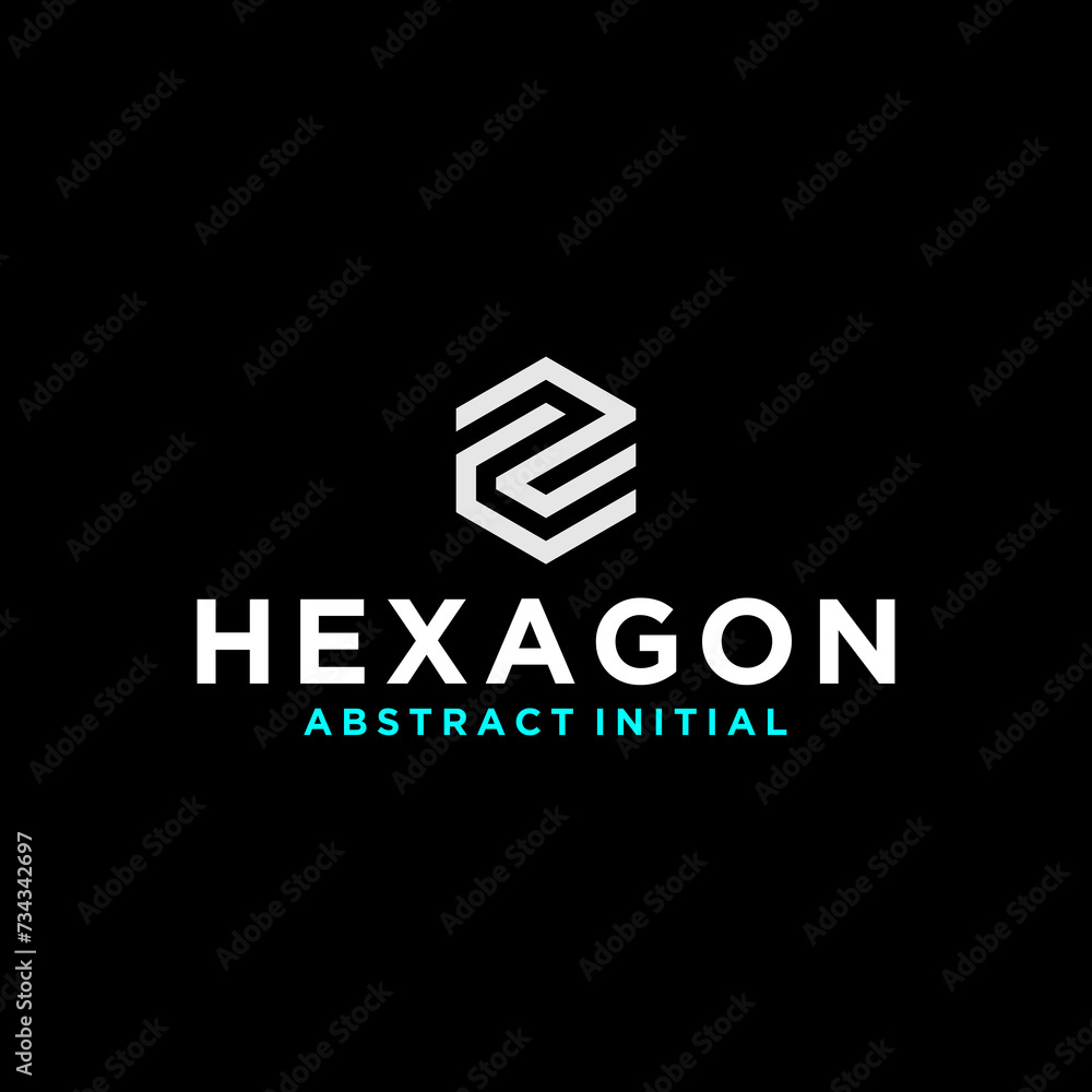 hexagon initial logo design - obrazy, fototapety, plakaty 