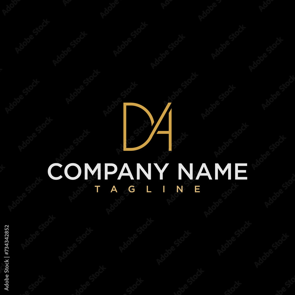 letter da ad luxury monogram logo design