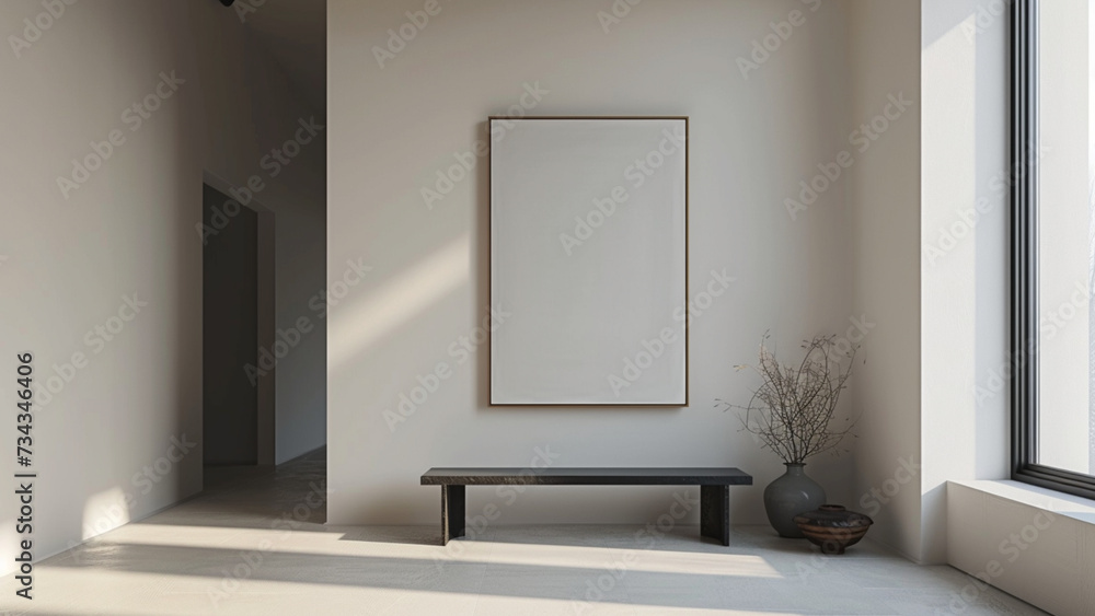 Blank frame mock up on wall Blank frame mock up on wall
