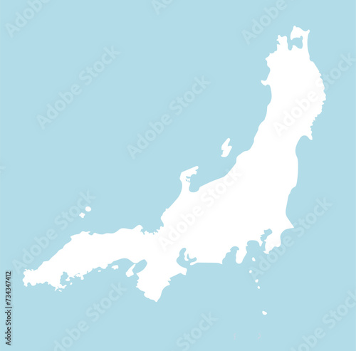 Outline map of Honshu island photo