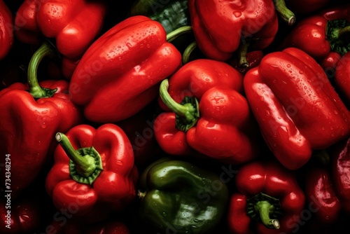 Vibrant Organic colorful peppers. Above vegetable. Generate Ai