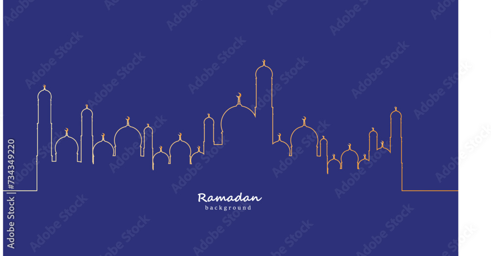 Ramadan kareem vector illustration, ramadan holiday celebration background, isolated in blue background