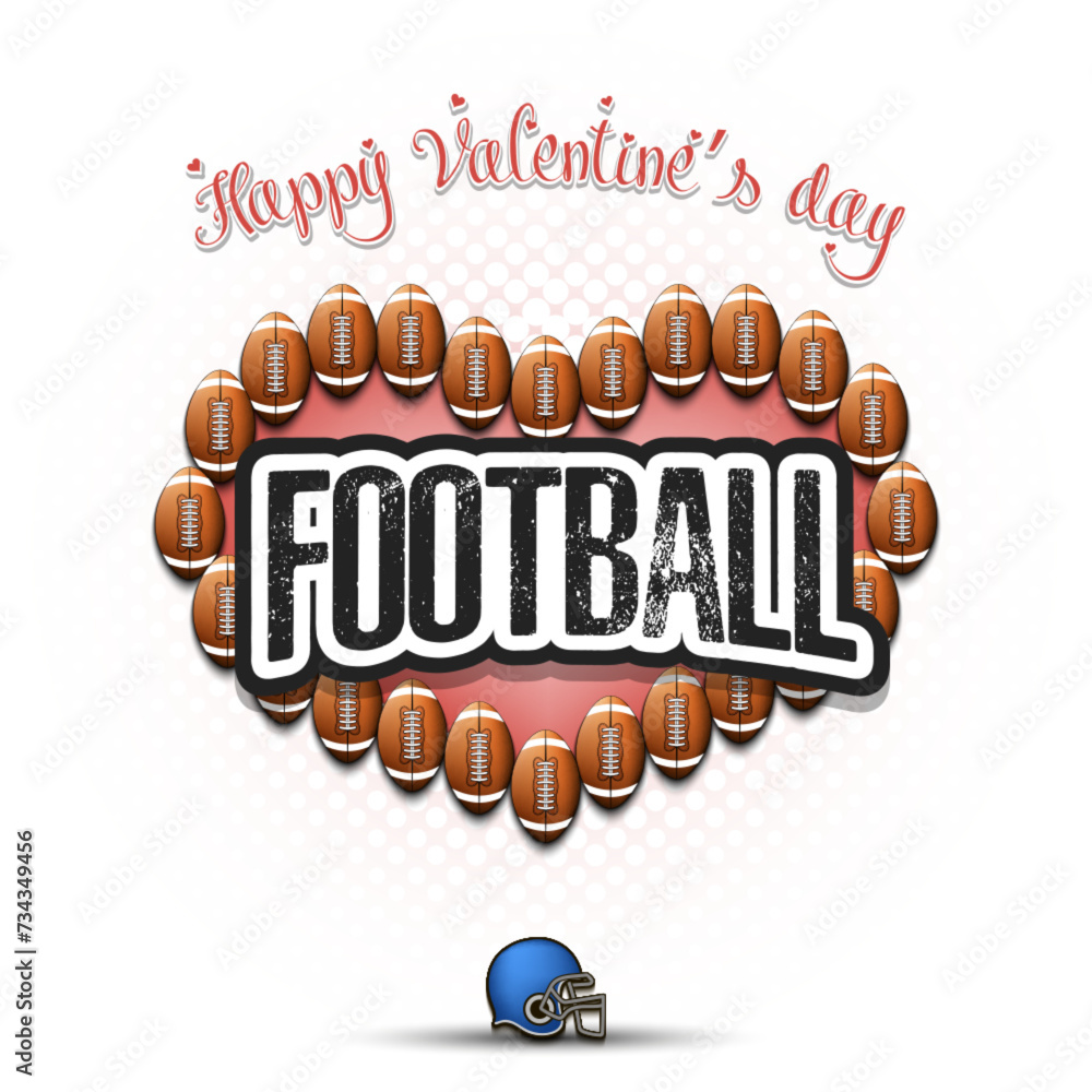 Φωτογραφία Happy Valentines Day. Heart made of football balls