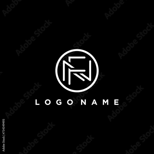 nf or fn abstract initial letter linked circle monogram elegant luxury modern logo template design