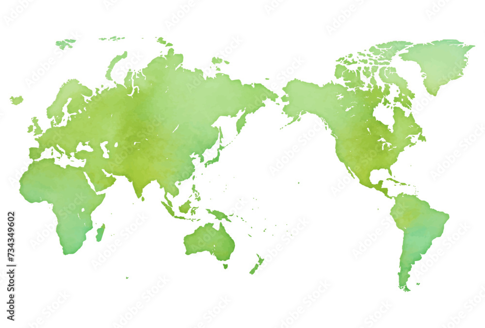 水彩風の世界地図のイラスト 水彩風の世界地図のイラスト