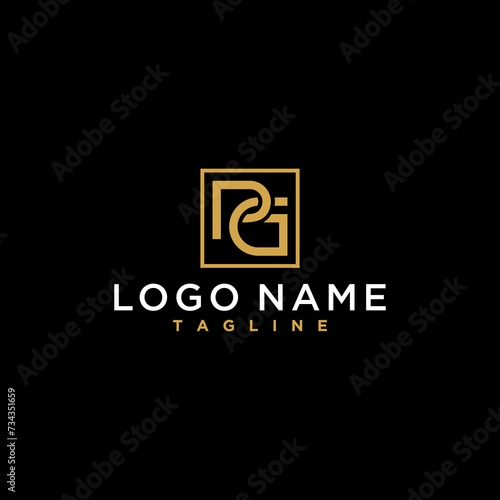 pg or gp luxury abstract initial square logo design inspiration photo