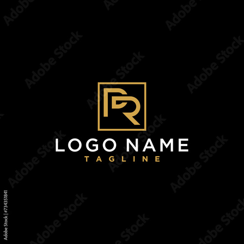 pr or rp luxury abstract initial square logo design inspiration