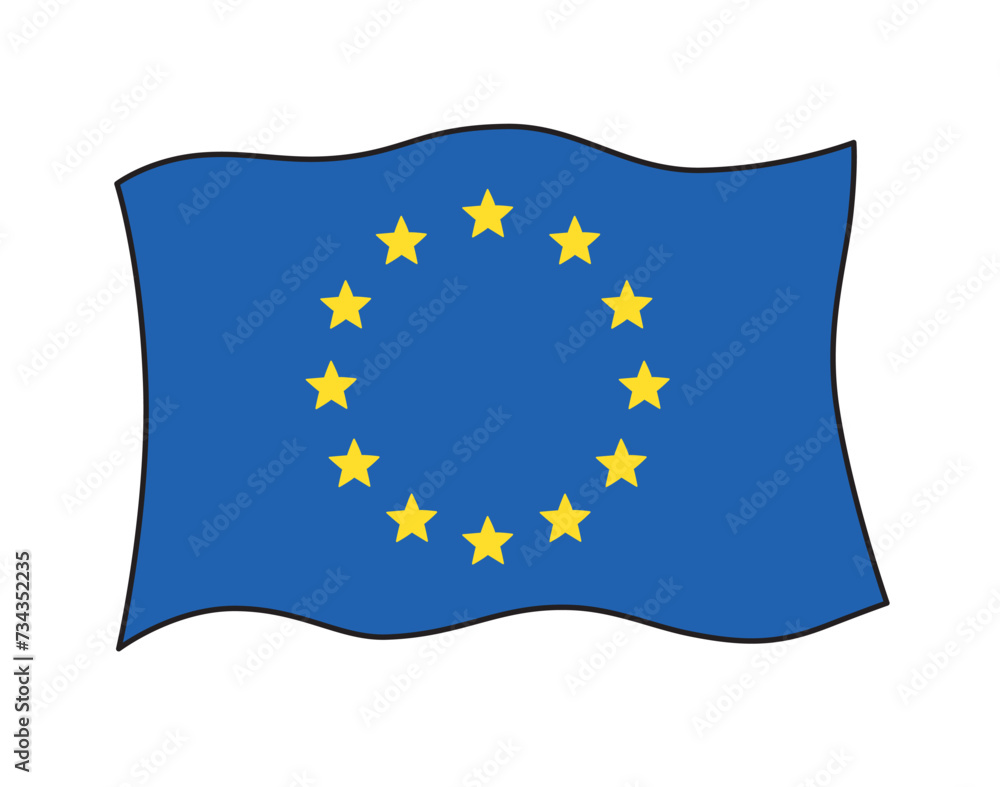 Flag of Europe isolated vector illustration