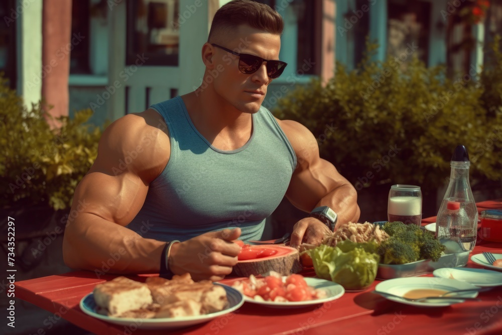 Photo of a bodybuilder Photo of a bodybuilder