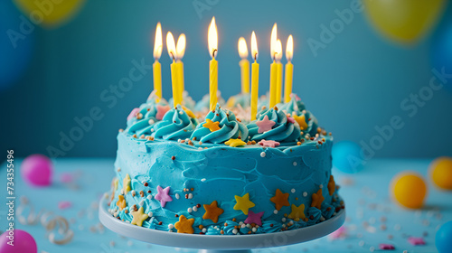 Birthday Cake on Blue background,,beautifull cake for monther day