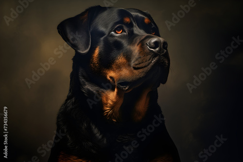 Majestic image of a Rottweiler