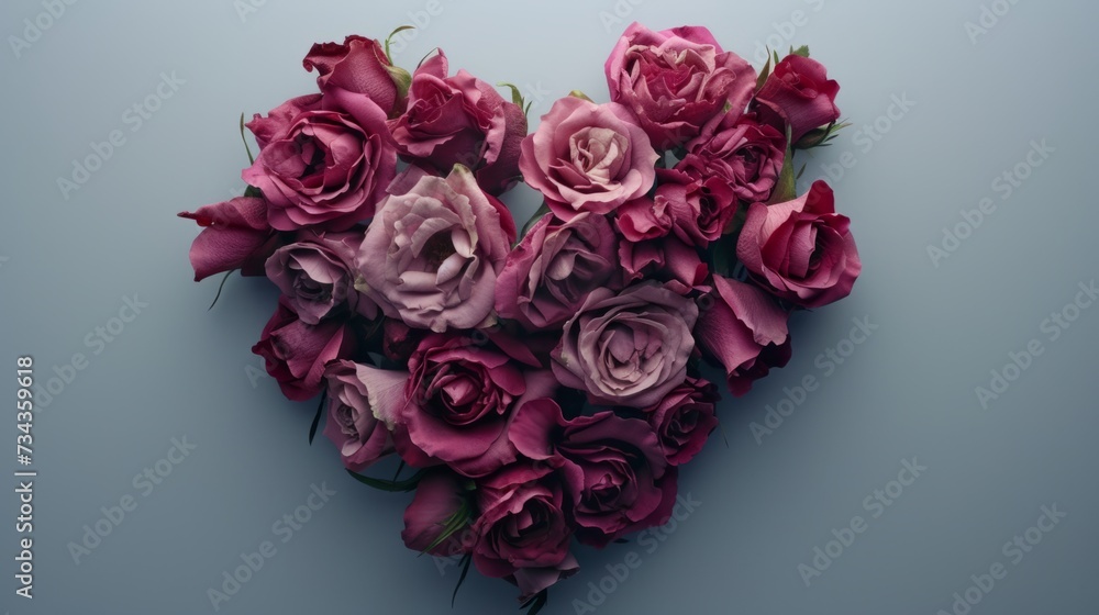 realistic roses arranged in heart generative ai realistic roses arranged in heart generative ai