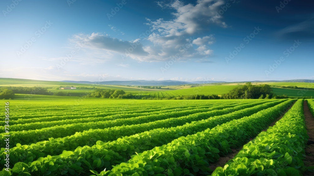 sustainable green farm field