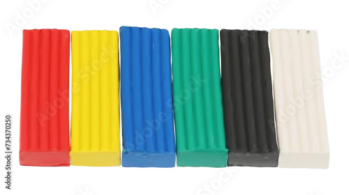 Colorful realistick plasticine collection on white background