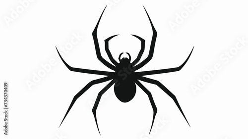 The Icon of a Large Spider: Black on a White Background © iclute4