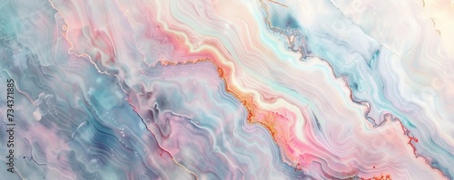 Marble stone surface with holographic pastel tones, abstract background photo