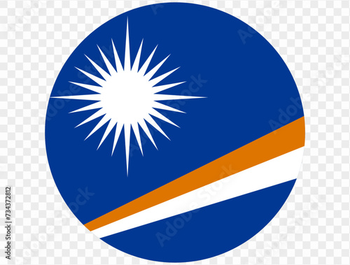 Marshall Islands  flag button on png or transparent background. vector illustration.