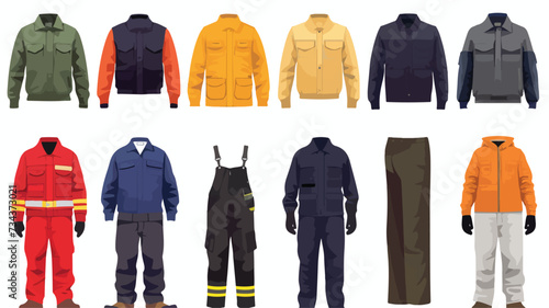 The Set of Various Work Clothes: Vector Illustration photo