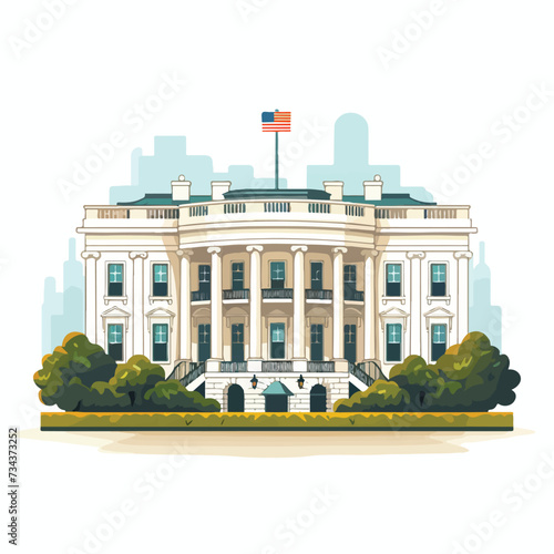 The White House Isolated: Vector Icon Design