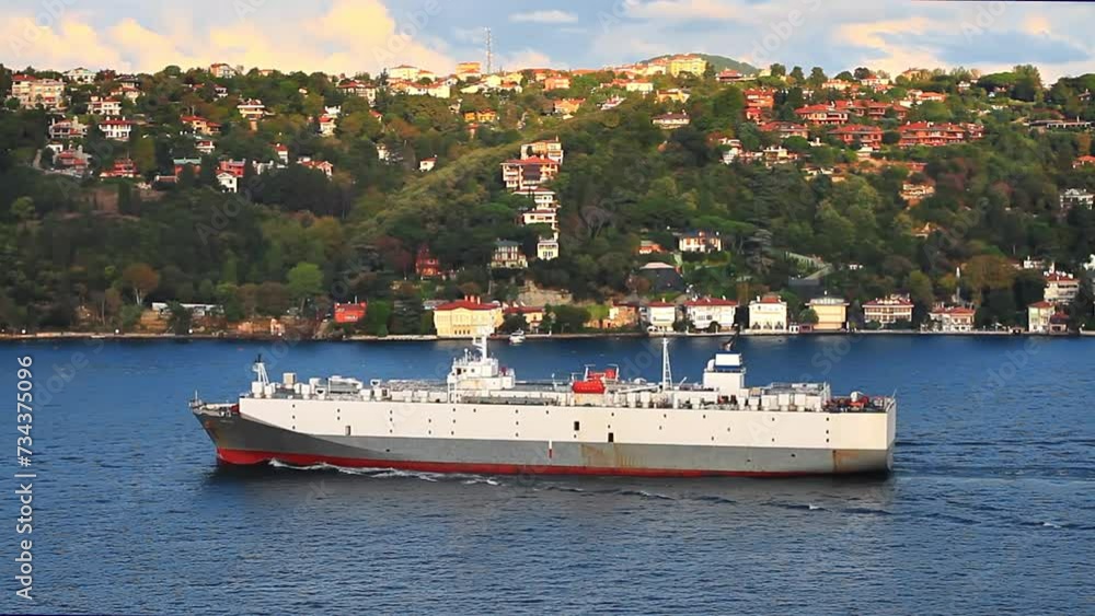 A large vehicles carrier underway Bosphorus. Ferryboats can be a breath of fresh air for drivers tired of rush hour traffic, runs between Asia and Europe. Ro Ro ship
A large vehicles carrier underway Bosphorus. Ferryboats can be a breath of fresh air for drivers tired of rush hour traffic, runs between Asia and Europe. Ro Ro ship
