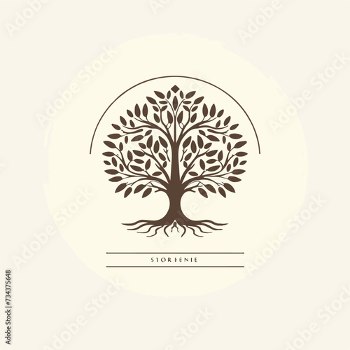 Tree Vintage Logo Design: Vector Nature Logo