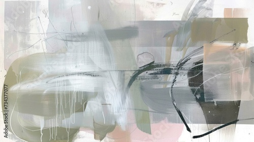 Contemporary background that features a mix of soft tones and textures, perfect for bringing a sense of calm to any chic interior.. Abstract green pink and white background, banner