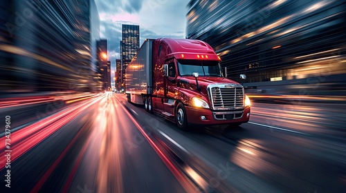 commercial truck in motion, a perfect representation of Truck Transportation logistics, demonstrates high-speed transport, efficient freight delivery, and robust truck transportation logistics