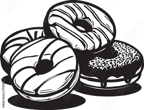 Stack of Assorted Donuts Illustration