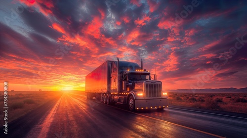 commercial truck blurs by, embodying Truck Transportation logistics with its emphasis on cargo speed, highway transit, delivery efficiency, and superior truck transportation logistics