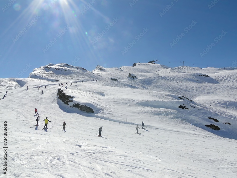 High alpine ski area in the French alps