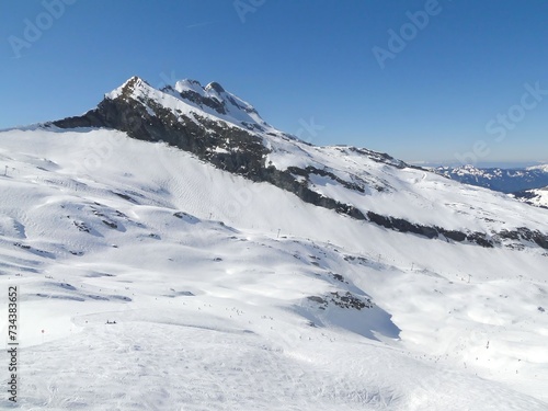 High alpine ski area in the French alps