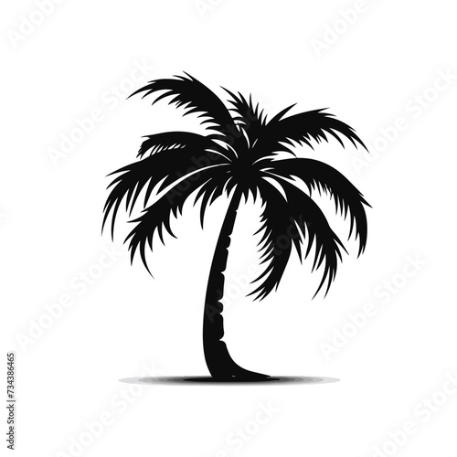 Vector Tropical Illustration Palm Tree Silho