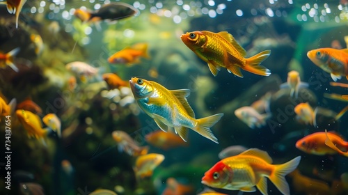 Within the pristine waters, a mesmerizing array of ornamental fish creates a captivating underwater  © agungpdh444